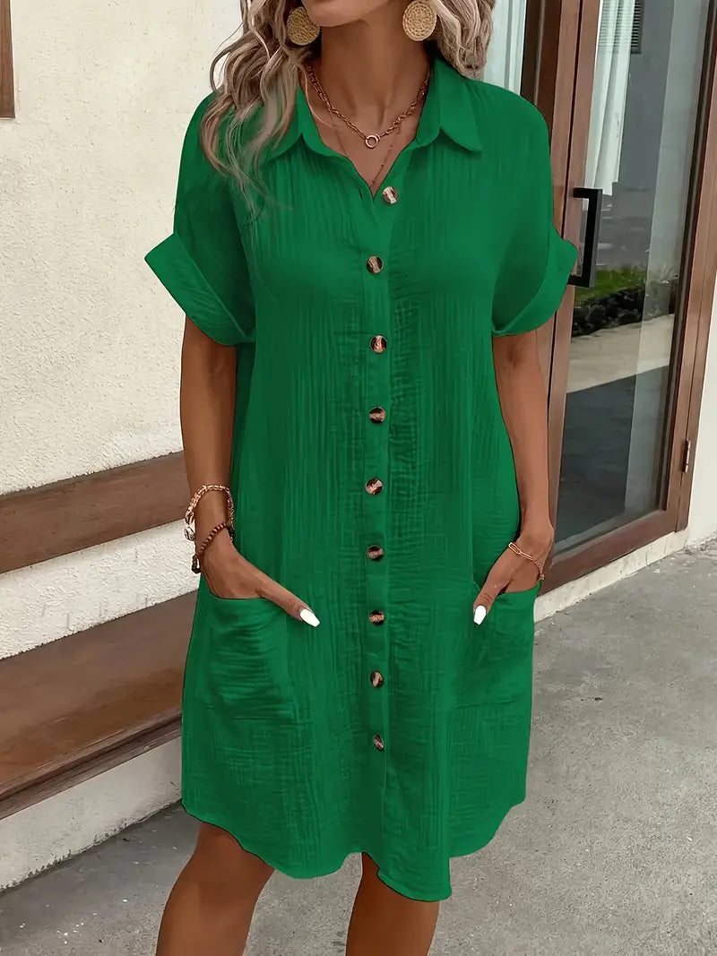 Plain Collared MIni Dress