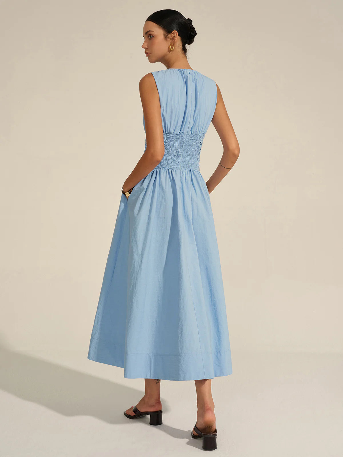 Fashion Ruched Waist Maxi Dress