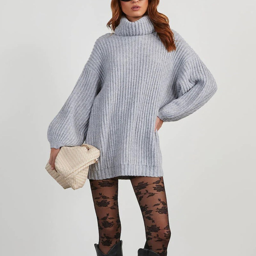 Gentle Style Solid Color Long Sleeve Sweater