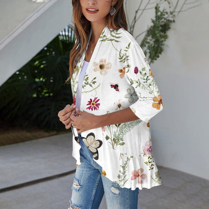 Casual Women's Half Sleeve Summer Sun Protection Loose Printed Design Jacket