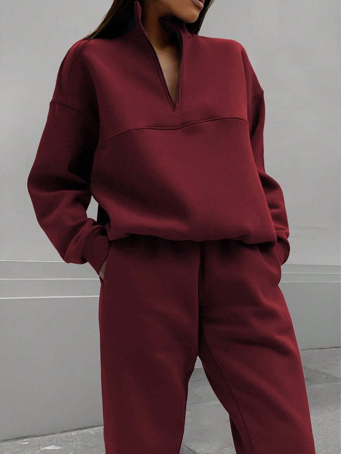 Thickened long sleeve sweatshirt two piece set