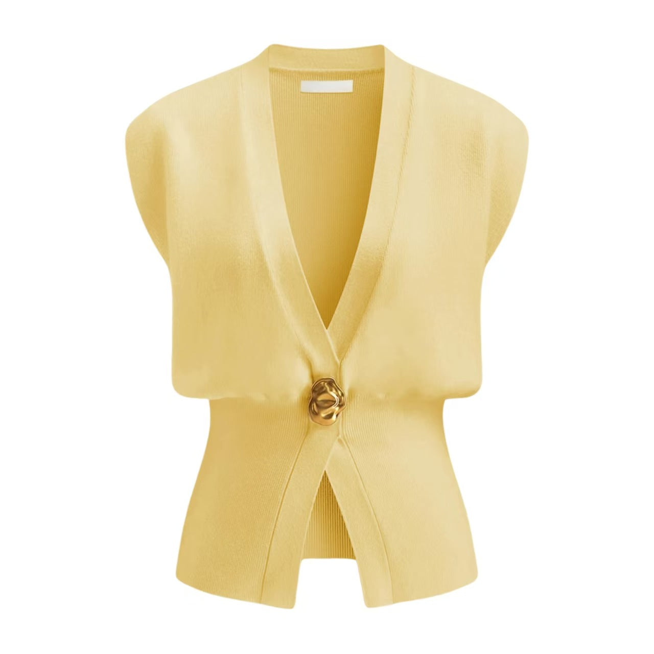 Popular V-Neck Buttoned Detail Sweater Vest