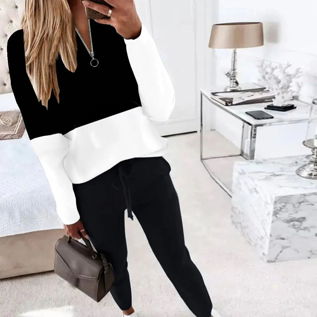 Basic Color Block Two Piece Set – Eianra