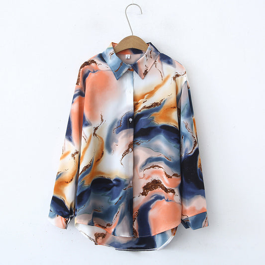 Autumn New Retro Satin Top
