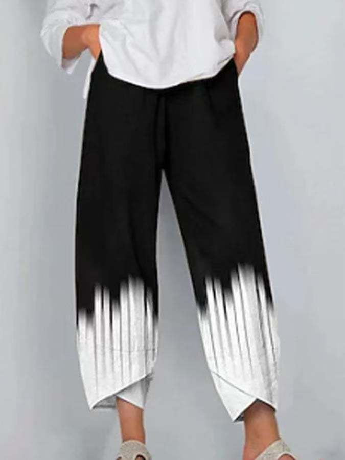 Casual Black and White Pants