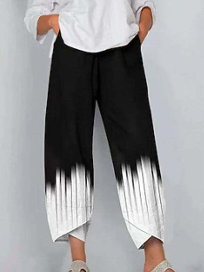 Casual Black and White Pants