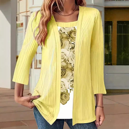 Fashion Top with Chest Print Long Sleeve Top