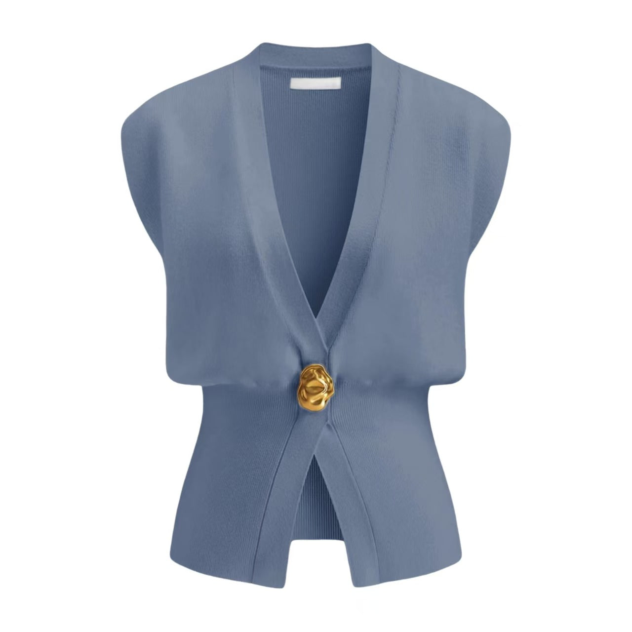 Popular V-Neck Buttoned Detail Sweater Vest