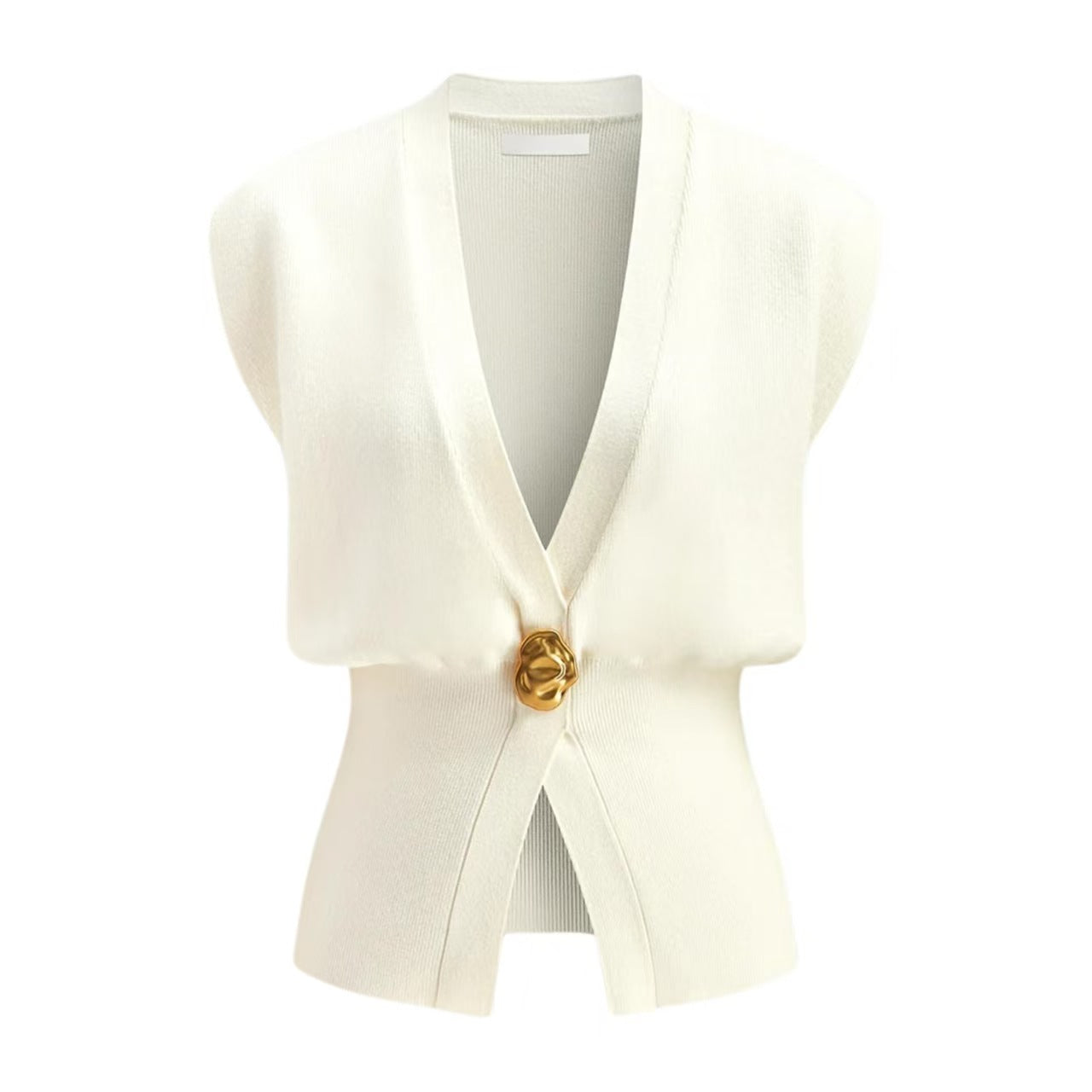 Popular V-Neck Buttoned Detail Sweater Vest