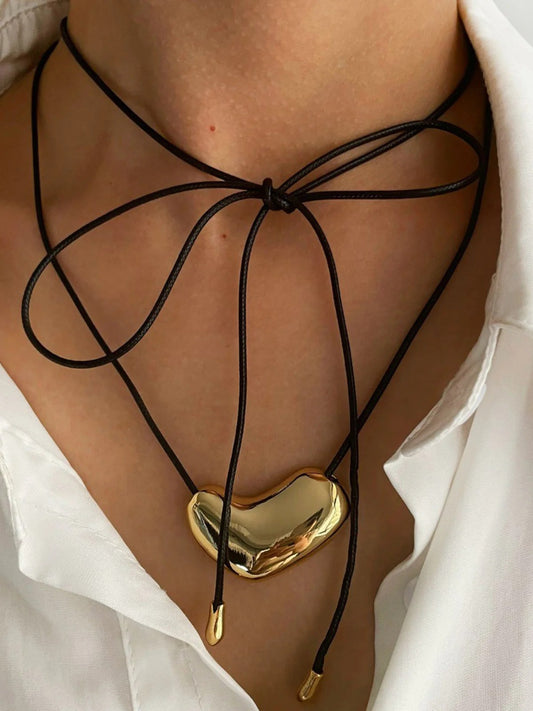 Cute V-Shape Heart Rope Necklace