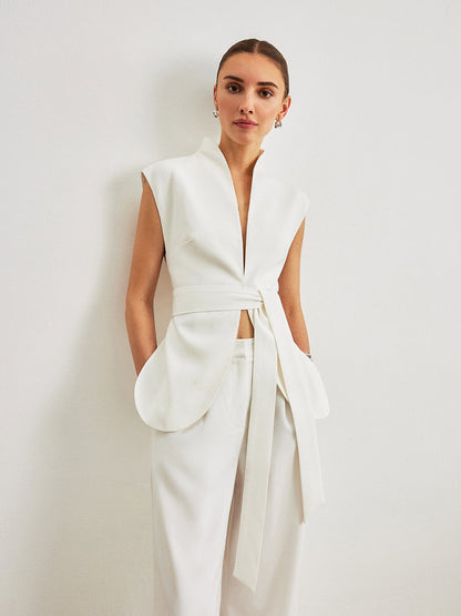 Belted Peplum Top