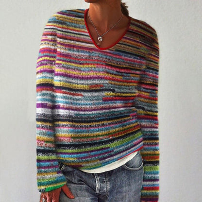 Unique Striped Long Sleeve Sweater