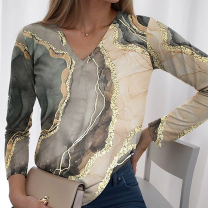 Fashion V Regular Collar Spring and Autumn Top