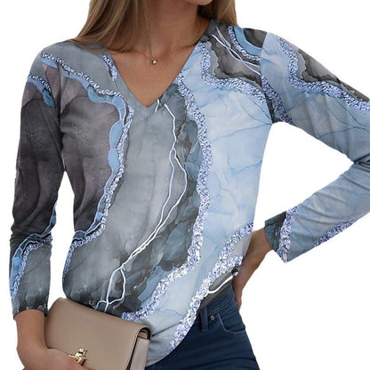 Fashion V Regular Collar Spring and Autumn Top