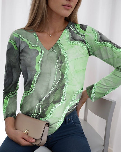 Fashion V Regular Collar Spring and Autumn Top