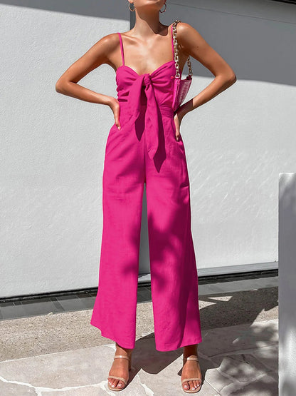 Pink Twist Detail Jumpsuit