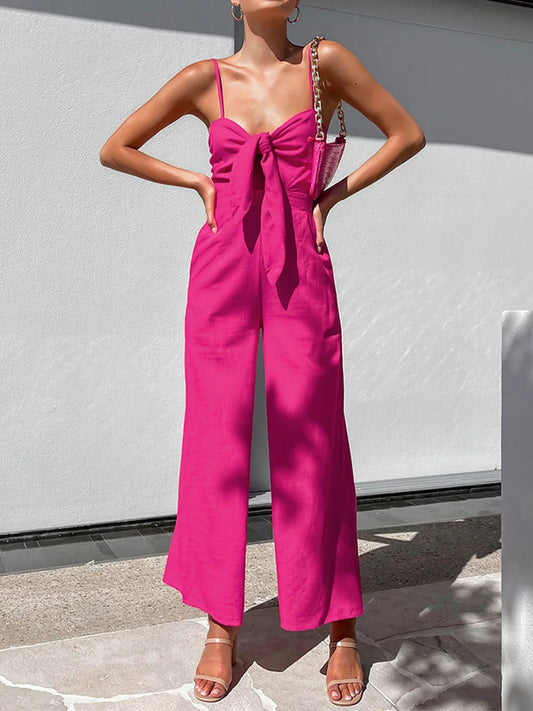 Pink Twist Detail Jumpsuit