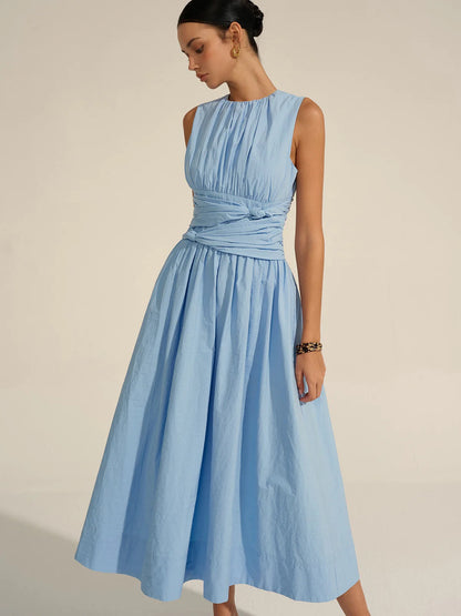 Fashion Ruched Waist Maxi Dress